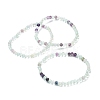 Natural Fluorite Beaded Stretch Bracelets BJEW-A117-A-38-4