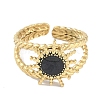 Ion Plating(IP) 304 Stainless Steel Enamel Cuff Finger Rings RJEW-L107-053G-02-2