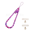 Round Synthetic Moonstone Beaded Mobile Straps HJEW-SW00042-07-1