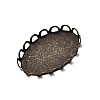 Flat Oval Brass Lace Edge Bezel Cups X-KK-E185-AB-NF-3
