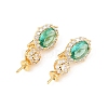 Brass Cubic Zirconia Oval Fold Ovel Clasps KK-H524-12G-1