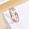 304 Stainless Steel with Crystal Rhinestone Finger Rings FS-WGF5DC4-03-2