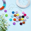 CHGCRAFT 150Pcs 15 Style Food Grade Eco-Friendly Silicone Abacus Beads SIL-CA0001-24-6