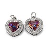 Brass Micro Pave Cubic Zirconia Pendants KK-G404-A-01D-P-3