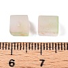 Frosted Glass Beads with Golden Glitter Powder DGLA-NH001-6mm-01E-3