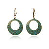 Bohemian Style Alloy Synthetic Turquoise Dangle Earrings FS-WG7654C-08-1