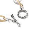 304 Stainless Steel Two Tone Circles Cable Chains Bracelets BJEW-P304-01E-G-2