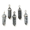 Natural Snowflake Obsidian Pointed Pendants G-M378-01P-A09-1