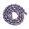 Opaque Solid Color Electroplate Glass Beads Strands EGLA-N013-P8mm-B09-2