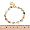 Evil Eye Brass Link Bracelets for Woamn BJEW-S157-05G-5