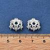 Brass Micro Pave Clear Cubic Zirconia Bead Caps KK-R216-03S-02-2