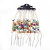 (Jewelry Parties Factory Sale)Handmade Braided Raffia Charm Bracelets AJEW-S072-09-2