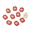 Brass Micro Pave Clear Cubic Zirconia Pendants ZIRC-Z008-09G-2