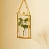 Brass Glass Hanging Photo Frame HJEW-SZ0001-01G-2