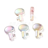 UV Plating Rainbow Iridescent Transparent Acrylic Beads OACR-C007-05E-1