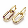 Brass Micro Pave Cubic Zirconia Dangle Hoop Earrings X-EJEW-S208-070C-1
