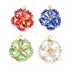 Cooper Wire Wrapped Electroplate Glass Pendants PALLOY-MZ01413-1