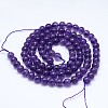 Natural Amethyst Round Bead Strands G-M212-6mm-02B-2