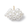 Pearlized Glass Pearl Beads Pendants PALLOY-MZ01101-01-1
