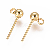 304 Stainless Steel Ear Stud Components X-STAS-F227-18B-G-2