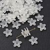Transparent Frosted Acrylic Flower Beads X-PAB1936Y-10-1