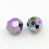 Plating Plastic Acrylic Faceted Round Beads PACR-L002-8mm-M-2