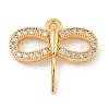 Brass Micro Pave Clear Cubic Zirconia Pendants KK-Z057-03G-1