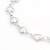 Tarnish Resistant Casual Style 304 Stainless Steel Heart Link Chain Bracelets LS-STAS-O036-05P-2