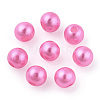 Spray Painted ABS Plastic Imitation Pearl Beads OACR-T015-05A-15-3