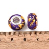 Opaque Resin Rondelle European Beads RESI-Z046-01G-3