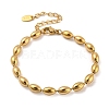 201 Stainless Steel Rugby Beaded Chain Bracelets LS-BJEW-G696-01C-G-1