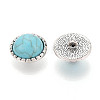 Zinc Metal Alloy & Natural Turquoise Buttons BUTT-WH0057-001D-AS-2