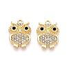 Rack Plating Alloy and Rhinestone Pendants PALLOY-T092-19G-1