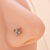316L Surgical Stainless Steel Micro Pave Clear Cubic Zirconia L-Shaped Nose Rings WG5ADDF-01-1