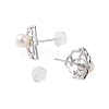 925 Sterling Silver Studs Earring EJEW-H002-19P-2