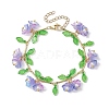 Flower Glass & Acrylic Charm Bracelets BJEW-JB10443-02-1