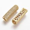 Brass Micro Pave Clear Cubic Zirconia European Bead ZIRC-N025-58G-1
