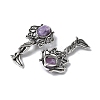 Angel Brass Natural Lepidolite Pendants KK-D361-02AS-15-2