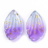 Two Tone Transparent Spray Painted Glass Pendants GLAA-T017-03A-B02-2