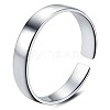 Rhodium Plated 925 Sterling Silver Open Cuff Ring JR868A-02-1