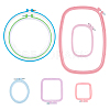 7Pcs 7 Styles Adjustable ABS Plastic Embroidery Hoops EMBR-OC0001-01-1
