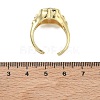 Brass Pave Cubic Zirconia Cuff Open Rings for Women RJEW-L343-08G-01-5