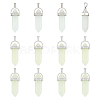 12Pcs 3 Colors Bullet Glass Pointed Luminous Pendants FIND-FH0005-53-1