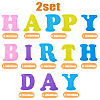 Non-Woven Fabric Cloth Happy Birthday Word Garlands AJEW-WH0398-007-2