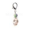 Halloween Synthetic Magnesite Skull Pendants Decorations HJEW-JM00818-1