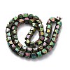 Electroplated Natural Lava Rock Beads Strands G-A256-D01-01B-3