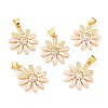 Real 18K Gold Plated Brass Micro Pave Cubic Zirconia Pendants ZIRC-L100-087G-07-1