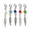 Alloy Feather Pendant Decorations HJEW-JM01379-02-1