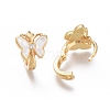 Brass Micro Pave Clear Cubic Zirconia Huggie Hoop Earrings EJEW-I246-01G-5