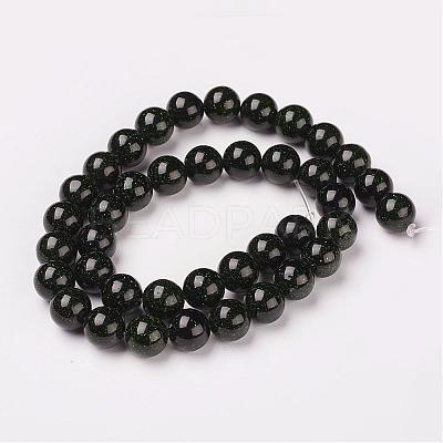 Synthetic Green Goldstone Beads Strands G-D169-02-6mm-1